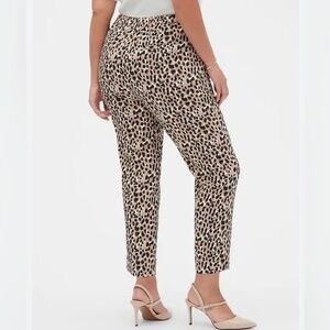 Banana Republic HAYDEN Pants Women 20 Black Straight Leg Flat Front Animal Print